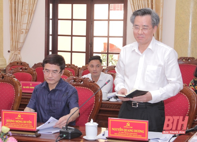 Đồng chí Phạm Minh Chính, Trưởng Ban Tổ chức Trung ương làm việc với Ban Thường vụ Tỉnh ủy Thanh Hoá