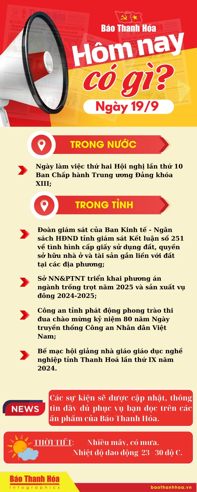 Hôm nay có gì? - Sự kiện nổi bật ngày 19/9/2024