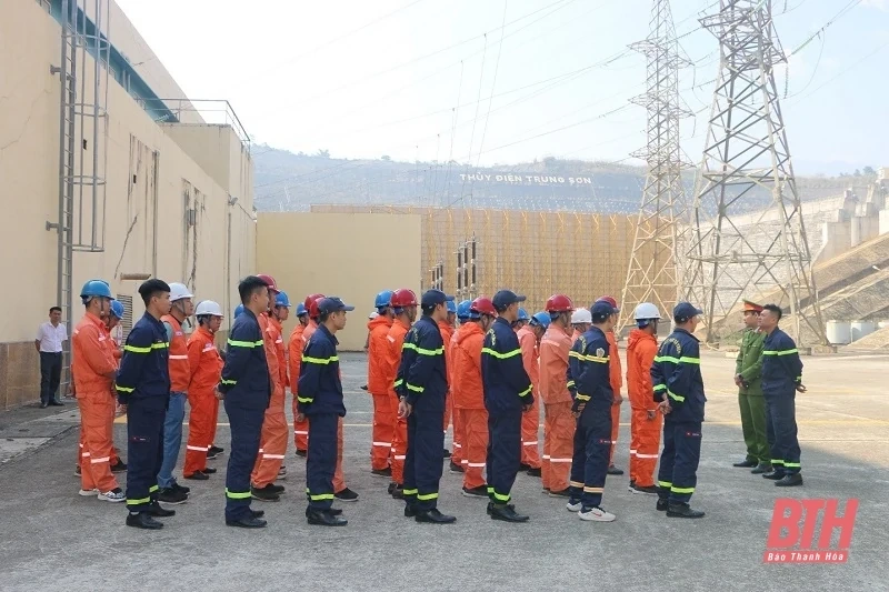 Công ty TNHH MTV Thủy điện Trung Sơn hoàn thành diễn tập phương án phòng cháy, chữa cháy và cứu nạn, cứu hộ năm 2024