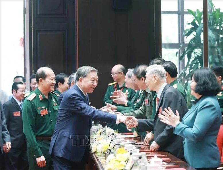 Tổng Bí thư Tô Lâm gặp mặt cựu chiến binh, cựu thanh niên xung phong, dân quân tự vệ