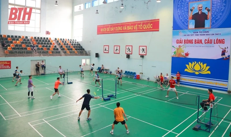 Giải bóng bàn, cầu lông - Đại hội TDTT tỉnh lần thứ X thành công tốt đẹp