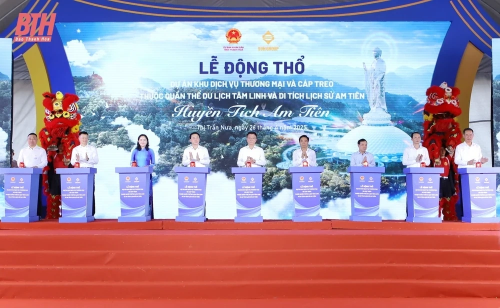 Động thổ Dự án Khu dịch vụ thương mại và cáp treo thuộc Quần thể khu du lịch tâm linh và di tích lịch sử Am Tiên