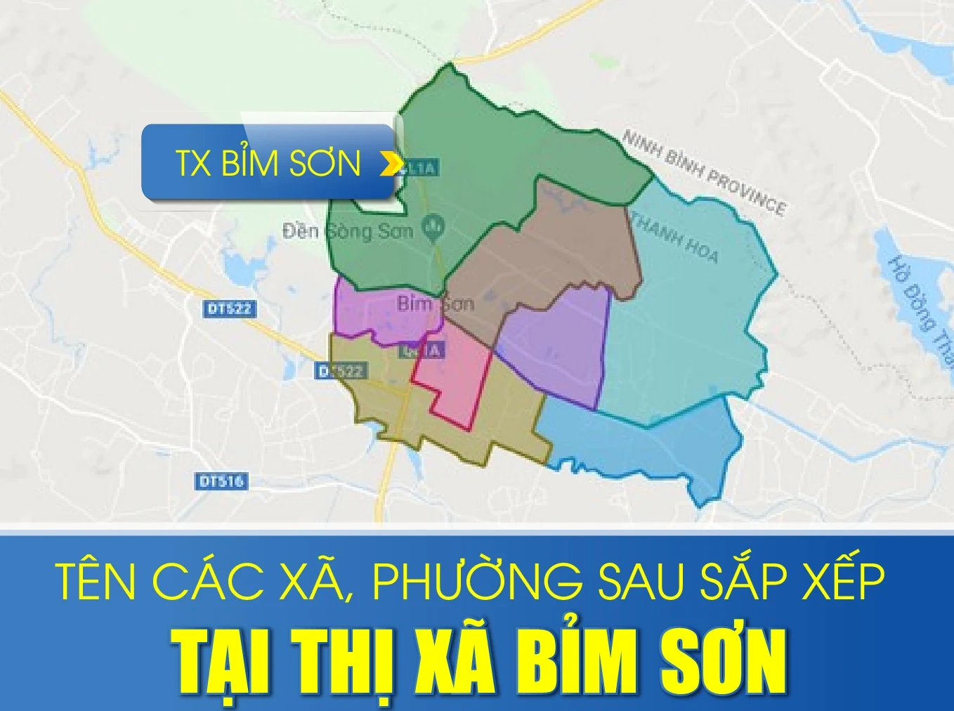 Tên các xã, phường sau sắp xếp tại thị xã Bỉm Sơn