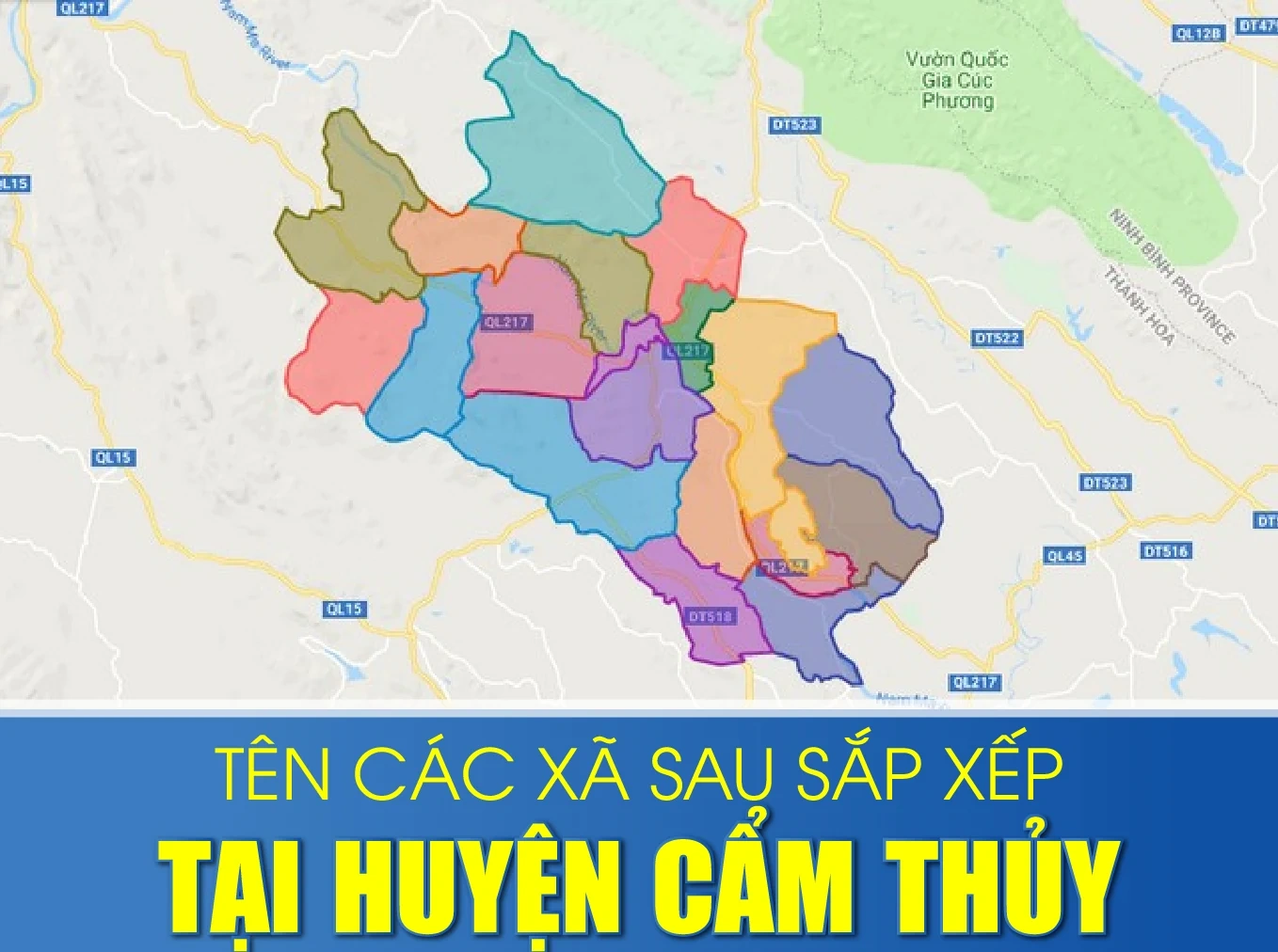 Tên các xã sau sắp xếp tại huyện Cẩm Thủy
