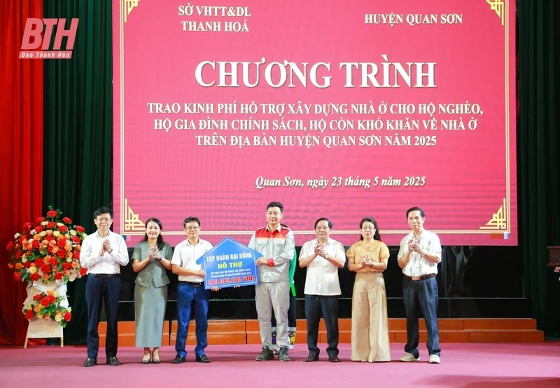 40 hộ khó khăn của huyện Quan Sơn được hỗ trợ kinh phí xây dựng nhà ở theo Chỉ thị 22