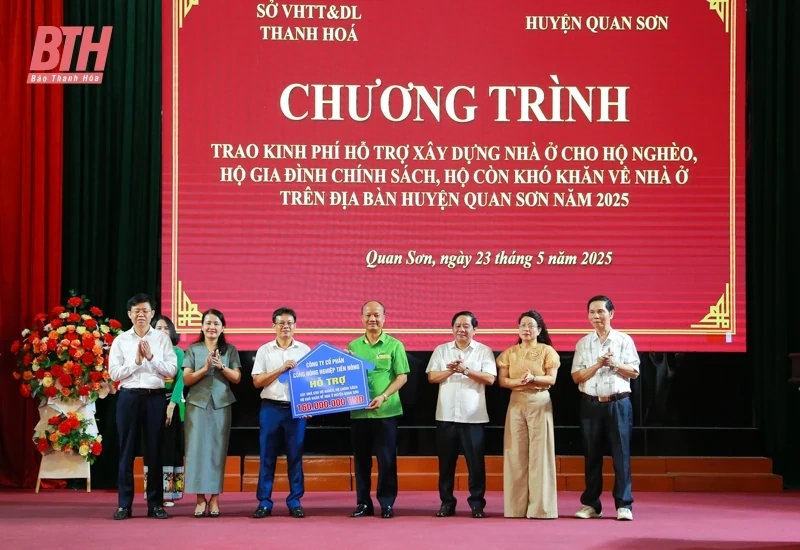 40 hộ khó khăn của huyện Quan Sơn được hỗ trợ kinh phí xây dựng nhà ở theo Chỉ thị 22