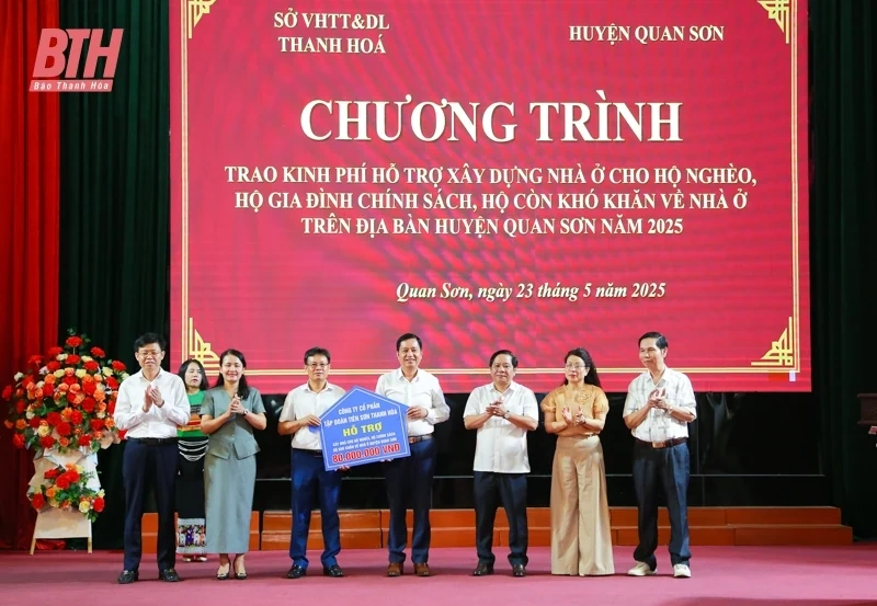 40 hộ khó khăn của huyện Quan Sơn được hỗ trợ kinh phí xây dựng nhà ở theo Chỉ thị 22