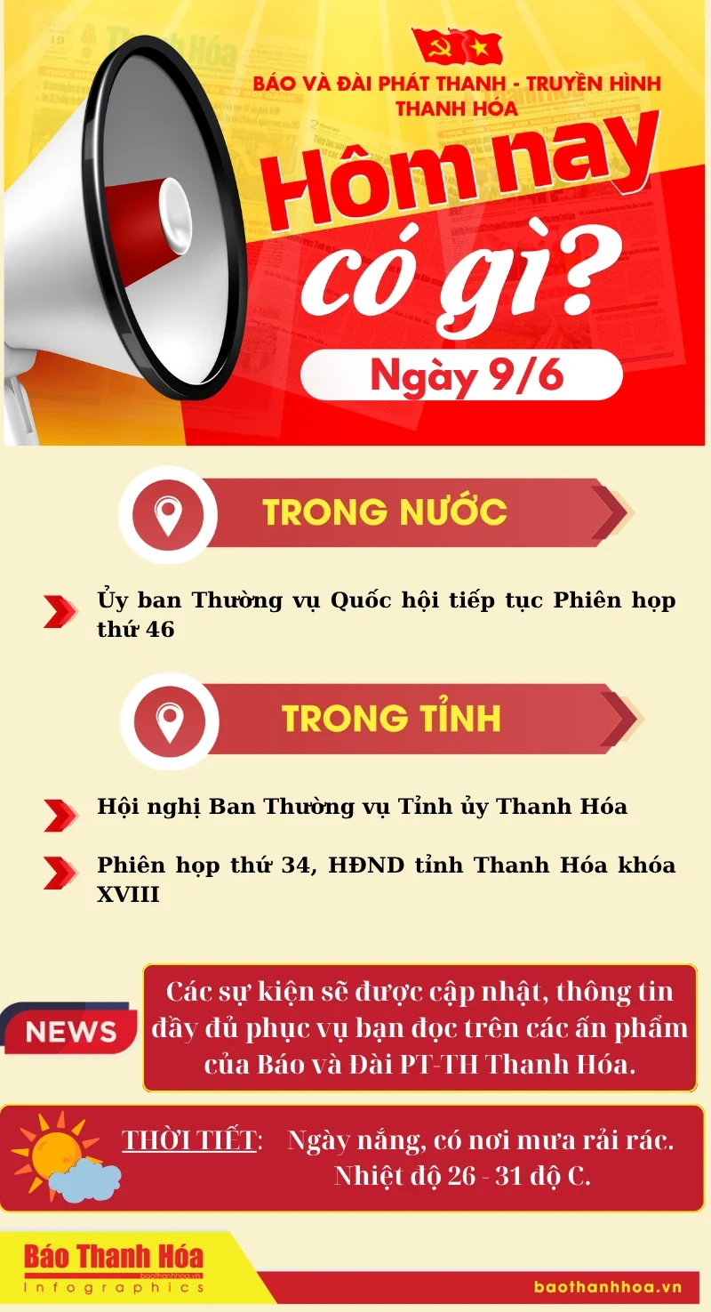 Hôm nay có gì? - Sự kiện nổi bật ngày 9/6/2025
