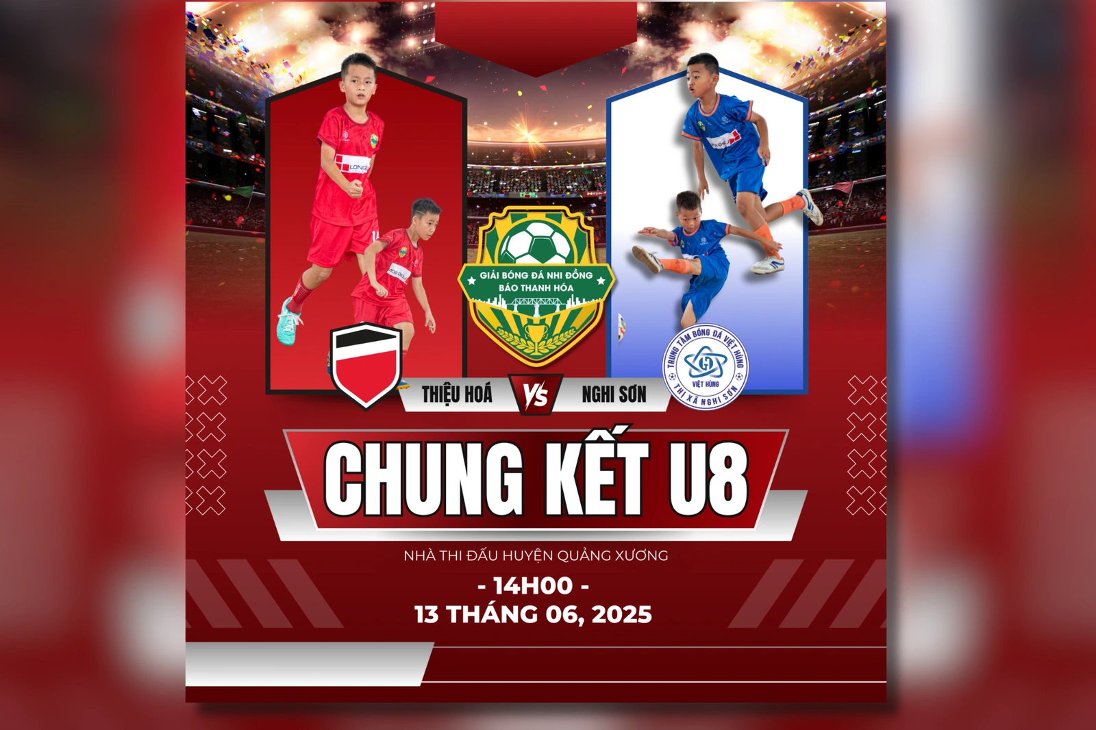 Chung kết U8 Thiệu Hóa - Nghi Sơn: Cuộc đối đầu giữa “gã khổng lồ” và chiến binh quả cảm