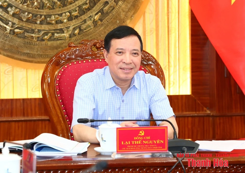 Phó Bí thư Thường trực Tỉnh ủy Lại Thế Nguyên chủ trì hội nghị cho ý kiến về công tác chuẩn bị Đại hội Đảng bộ 12 xã