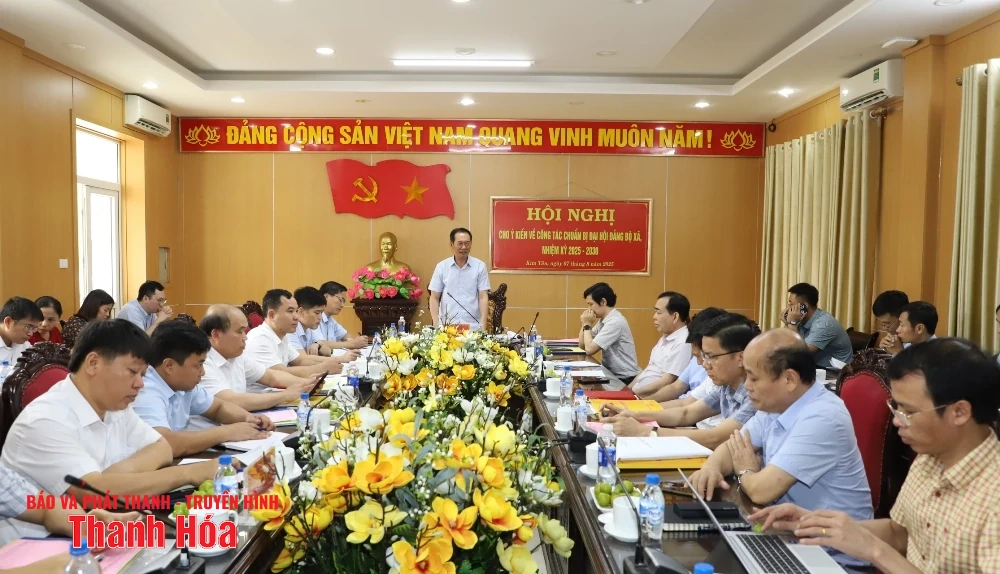Phó Bí thư Tỉnh ủy Trịnh Tuấn Sinh chủ trì hội nghị cho ý kiến về công tác chuẩn bị Đại hội Đảng bộ 6 xã