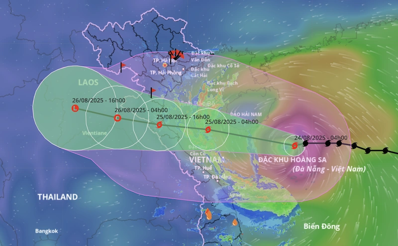 Bão số 5 ngày càng mạnh lên, cảnh báo đỏ khu vực Thanh Hóa - Quảng Trị