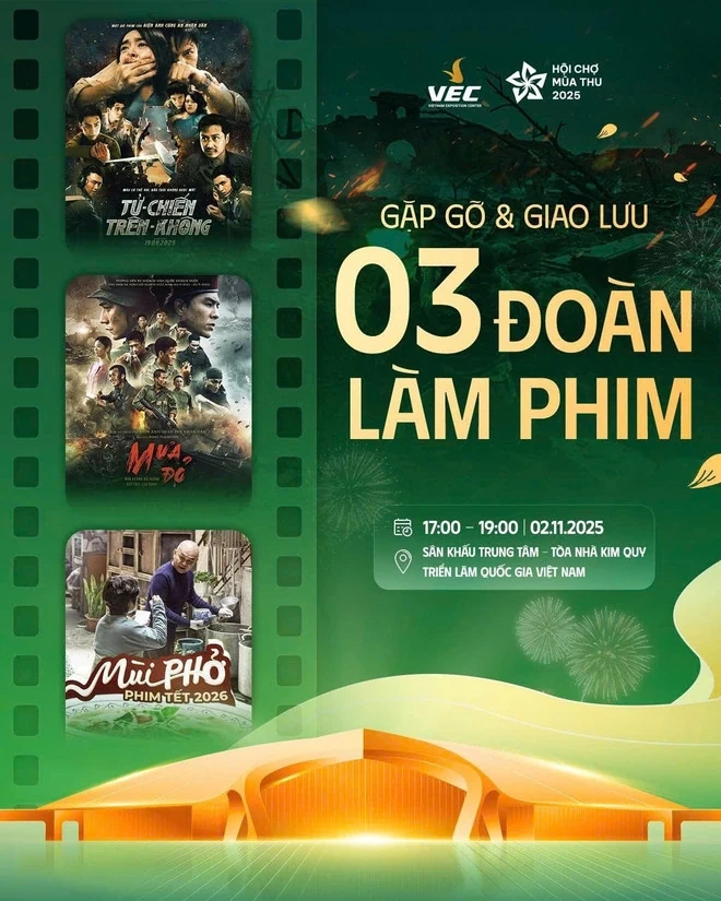 Giao lưu với NSƯT Xuân Hinh và dàn diễn viên phim Mưa đỏ tại Hội chợ mùa Thu