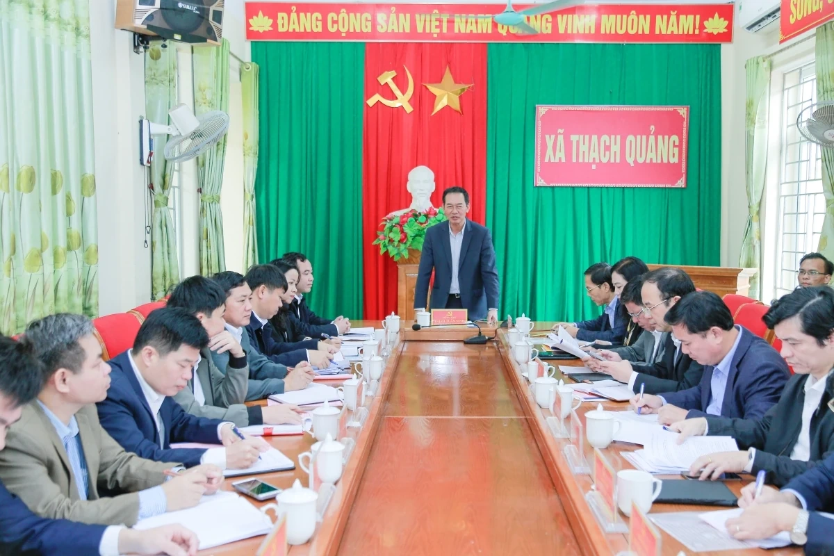 Phó Bí thư Tỉnh ủy, Chủ tịch Ủy ban MTTQ tỉnh Trịnh Tuấn Sinh thăm, làm việc với các xã Thạch Quảng, Thành Vinh và Thạch Bình