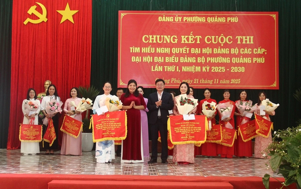 Phường Quảng Phú tổ chức chung kết cuộc thi tìm hiểu nghị quyết đại hội đảng các cấp