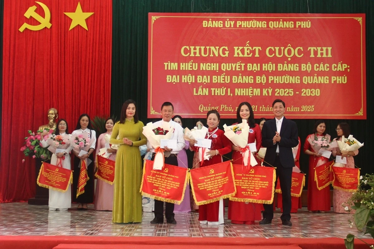 Phường Quảng Phú tổ chức chung kết cuộc thi tìm hiểu nghị quyết đại hội đảng các cấp