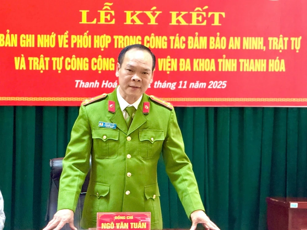 Ký kết ghi nhớ phối hợp đảm bảo an ninh, trật tự và trật tự công cộng tại Bệnh viện Đa khoa tỉnh Thanh Hóa