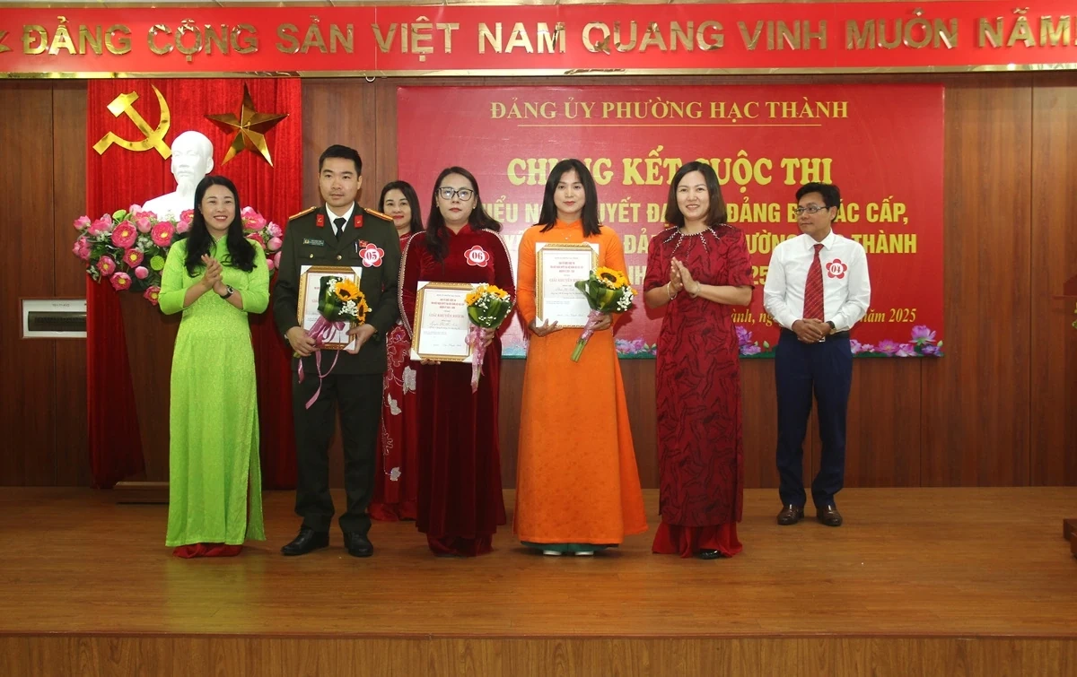 Phường Hạc Thành: Giảng viên Trung tâm Chính trị đoạt giải Nhất cuộc thi tìm hiểu nghị quyết đại hội Đảng các cấp