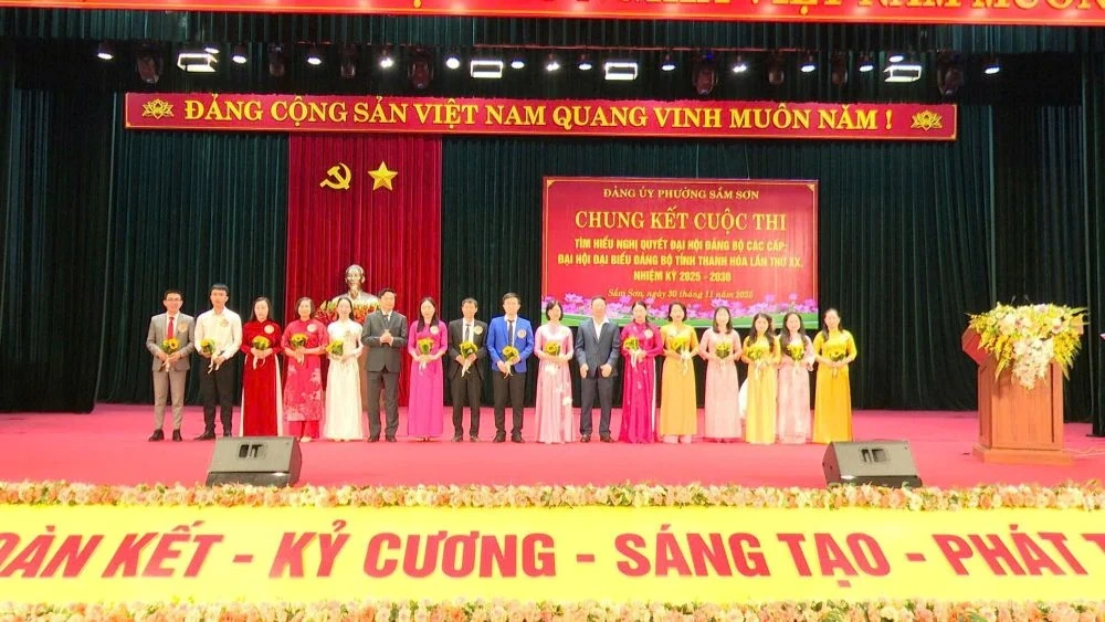 Chung kết cuộc thi tìm hiểu Nghị quyết Đại hội Đảng các cấp tại phường Sầm Sơn