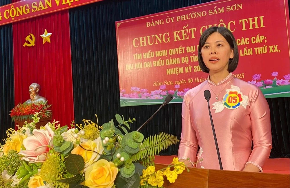 Chung kết cuộc thi tìm hiểu Nghị quyết Đại hội Đảng các cấp tại phường Sầm Sơn