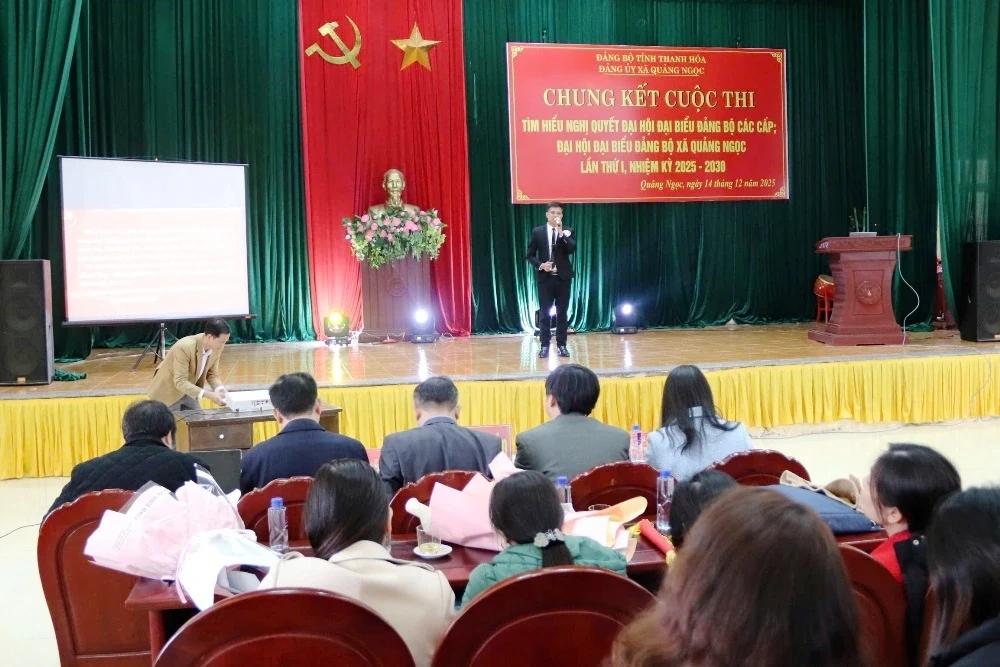 Chung kết Cuộc thi tìm hiểu Nghị quyết Đại hội Đảng bộ các cấp tại xã Quảng Ngọc