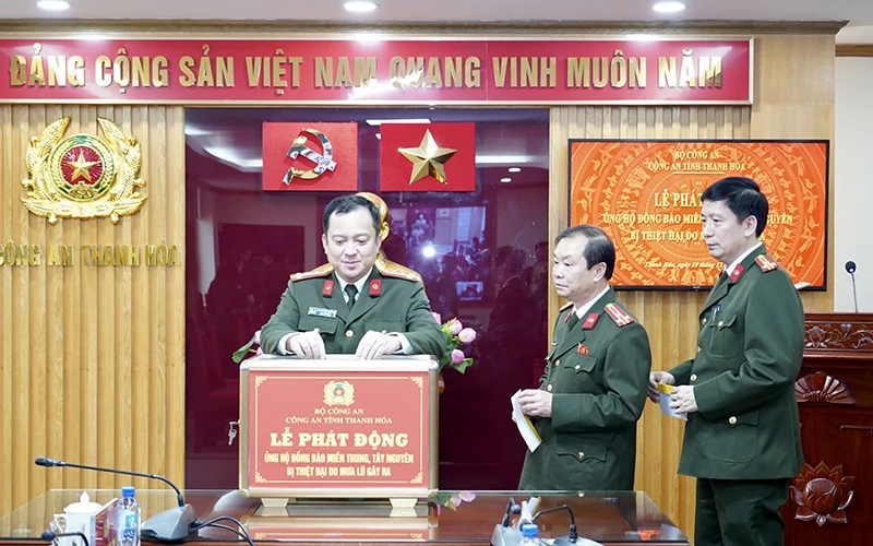 Công an Thanh Hóa phát động ủng hộ đồng bào miền Trung, Tây Nguyên khắc phục hậu quả thiên tai