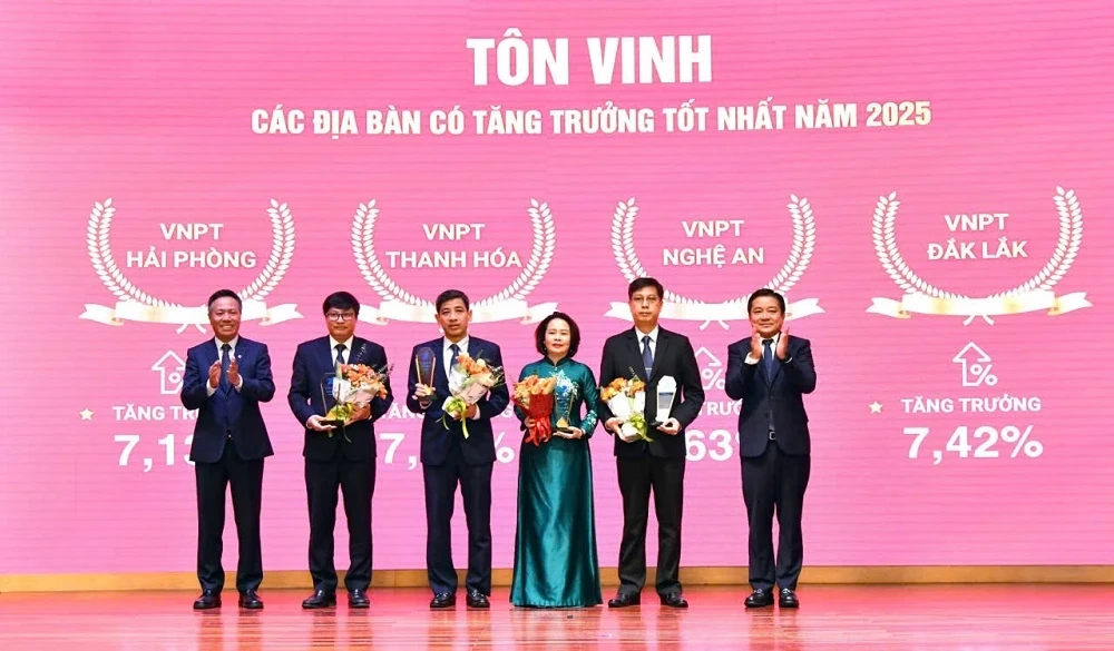 VNPT Thanh Hóa thuộc Top dẫn đầu các địa bàn tăng trưởng tốt nhất năm 2025