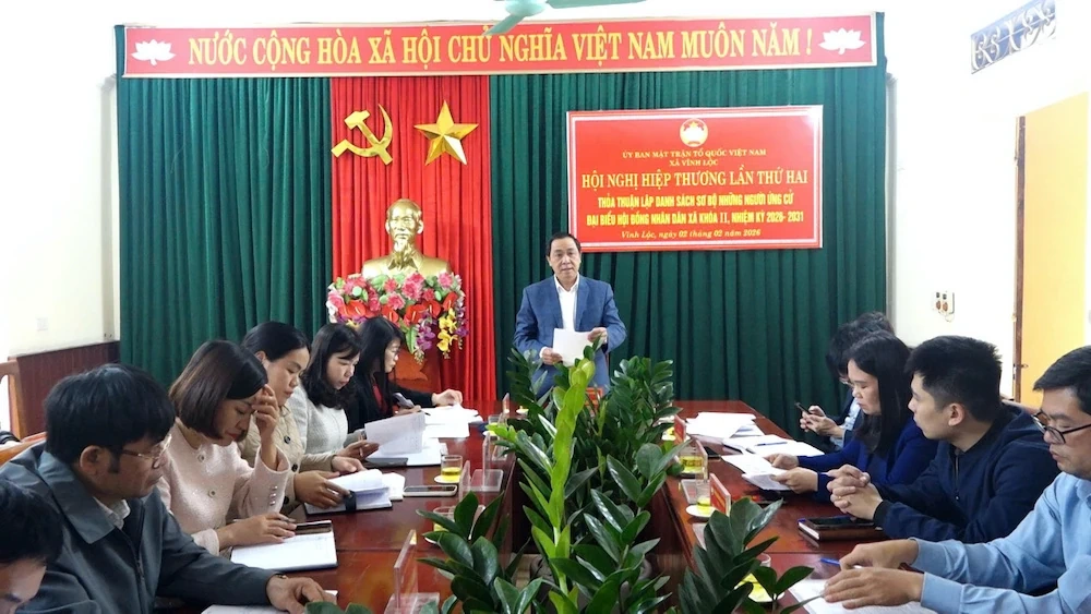 Hội nghị hiệp thương lần thứ hai lập danh sách sơ bộ người ứng cử đại biểu HĐND xã nhiệm kỳ 2026–2031