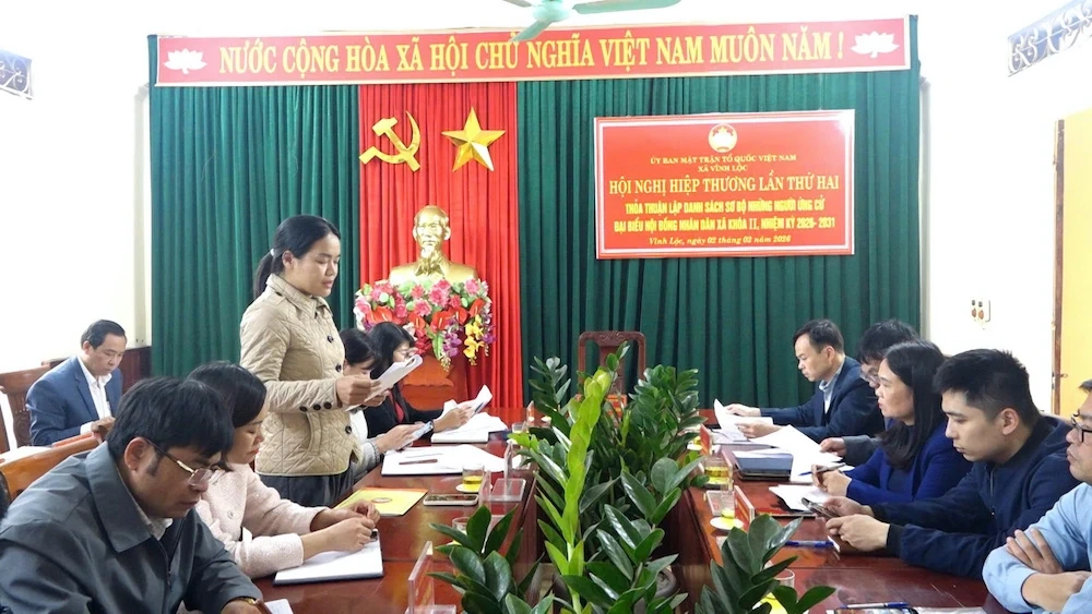 Hội nghị hiệp thương lần thứ hai lập danh sách sơ bộ người ứng cử đại biểu HĐND xã nhiệm kỳ 2026–2031