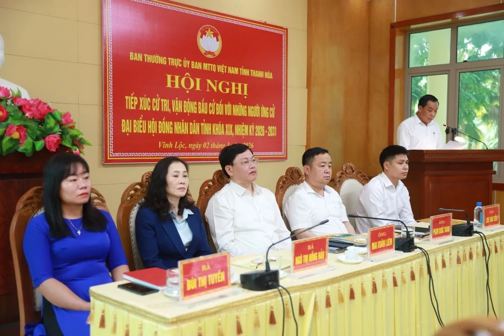 Hội nghị tiếp xúc cử tri, vận động bầu cử với những người ứng cử đại biểu HĐND tỉnh tại đơn vị bầu cử số 14