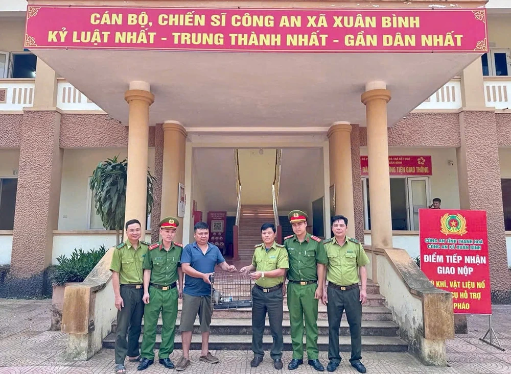 Người dân xã Xuân Bình tự nguyện giao nộp Tê tê Java quý hiếm