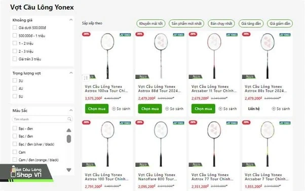 Vợt Cầu Lông Shop - Hệ thống cửa hàng cầu lông top đầu Việt Nam