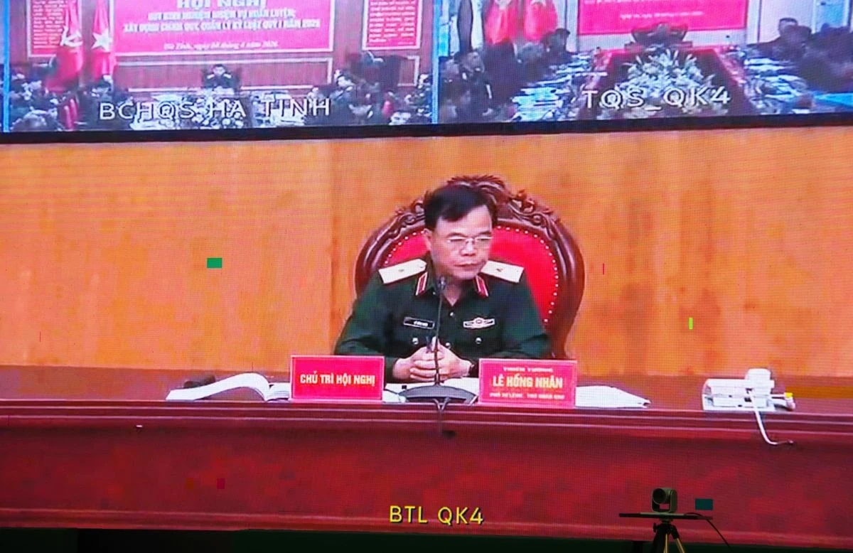 Quân khu 4 tổ chức rút kinh nghiệm nhiệm vụ huấn luyện, xây dựng chính quy, quản lý kỷ luật Quý I/2026