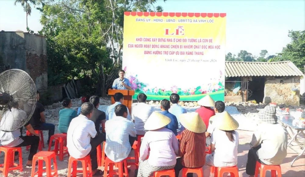 Xã Vĩnh Lộc: Khởi công xây dựng nhà ở cho con đẻ của người hoạt động kháng chiến bị nhiễm chất độc hóa học