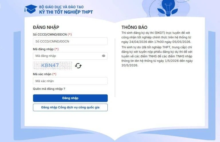 Từ hôm nay (17/6), thí sinh bắt đầu thực hành đăng ký xét tuyển đại học 2026 thử nghiệm