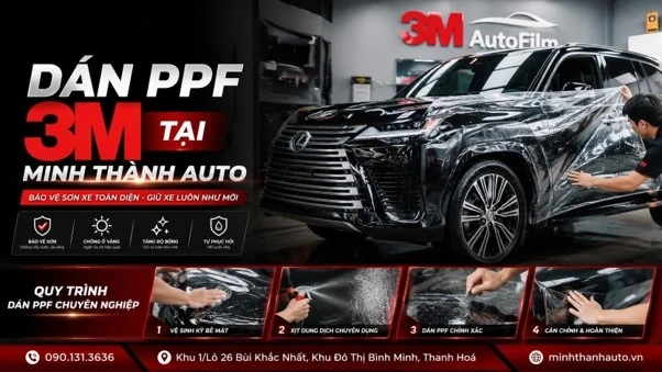 Dán PPF bảo vệ sơn và nội thất ô tô TeckWrap - 3M chính hãng tại Thanh Hóa