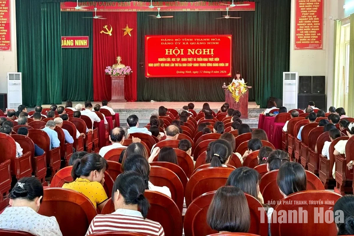 Đảng ủy xã Quảng Ninh quán triệt nghị quyết Hội nghị Trung ương 3 khóa XIV