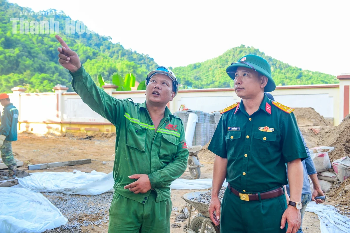 Tranh thủ từng ngày đẩy nhanh tiến độ hoàn thiện trường nội trú Tam Thanh