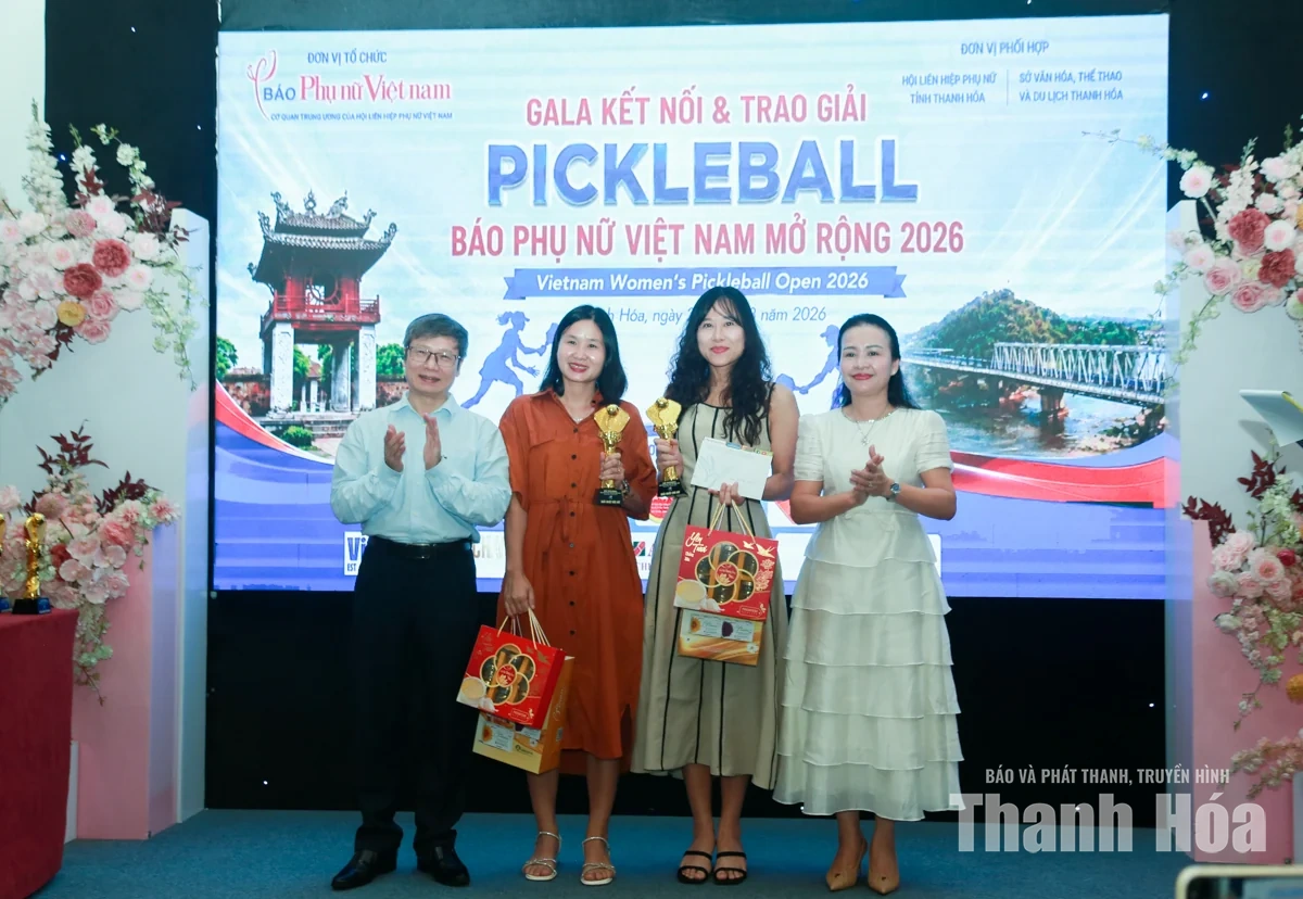 Sôi nổi Giải Pickleball Báo Phụ nữ Việt Nam mở rộng tại Thanh Hóa