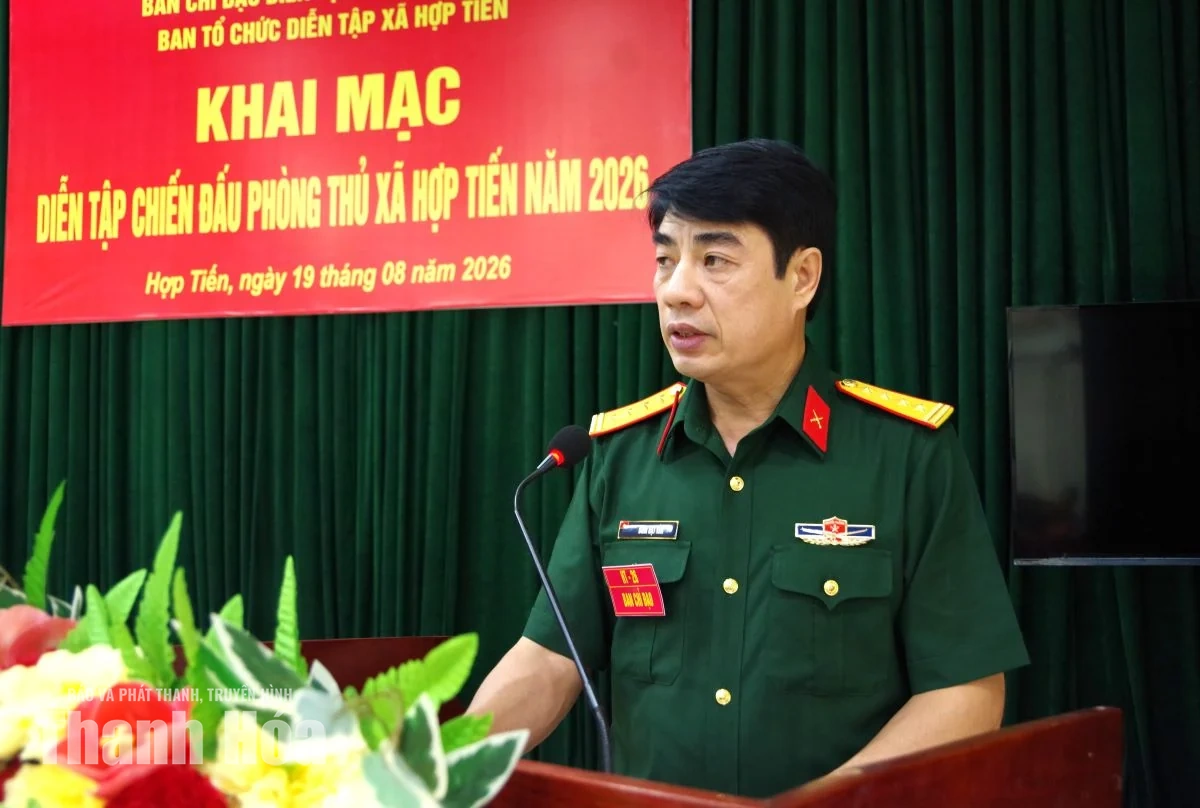 Khai mạc diễn tập chiến đấu phòng thủ xã Hợp Tiến