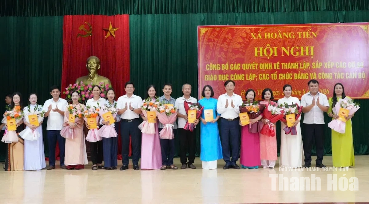 Xã Hoằng Tiến thành lập 4 cơ sở giáo dục trên cơ sở sáp nhập 11 trường