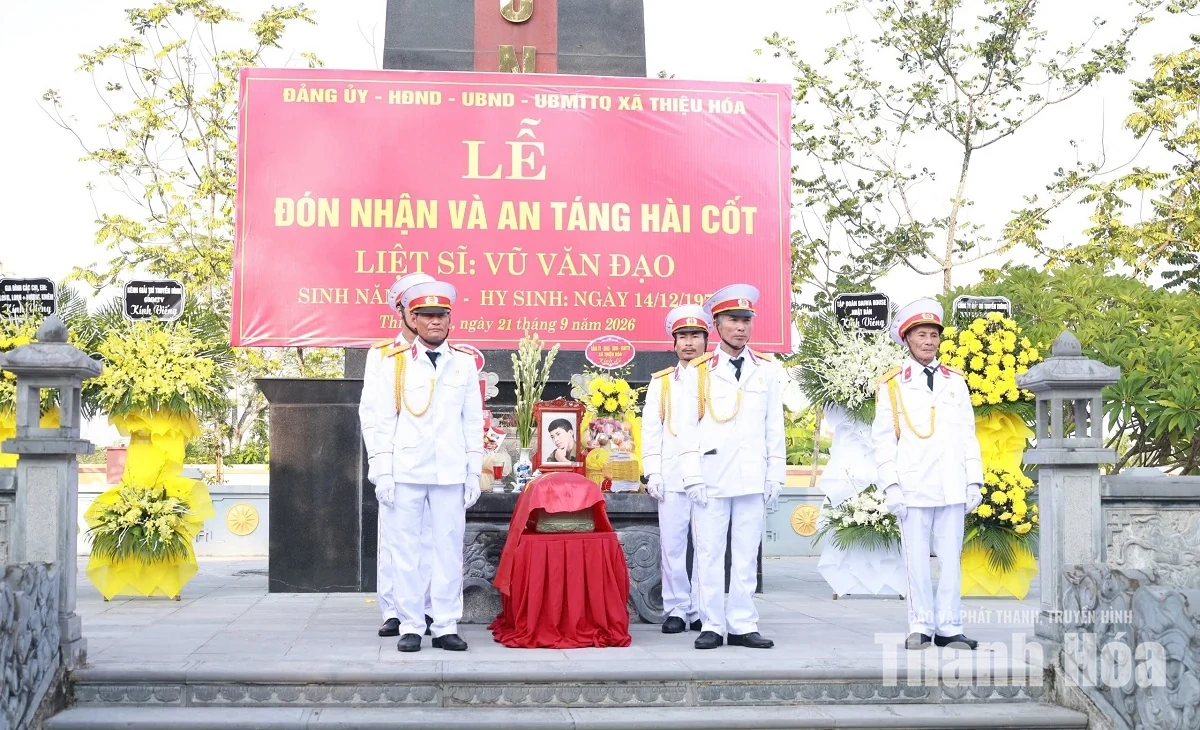 Thiệu Hóa đón nhận và an táng hài cốt liệt sĩ Vũ Văn Đạo tại quê nhà
