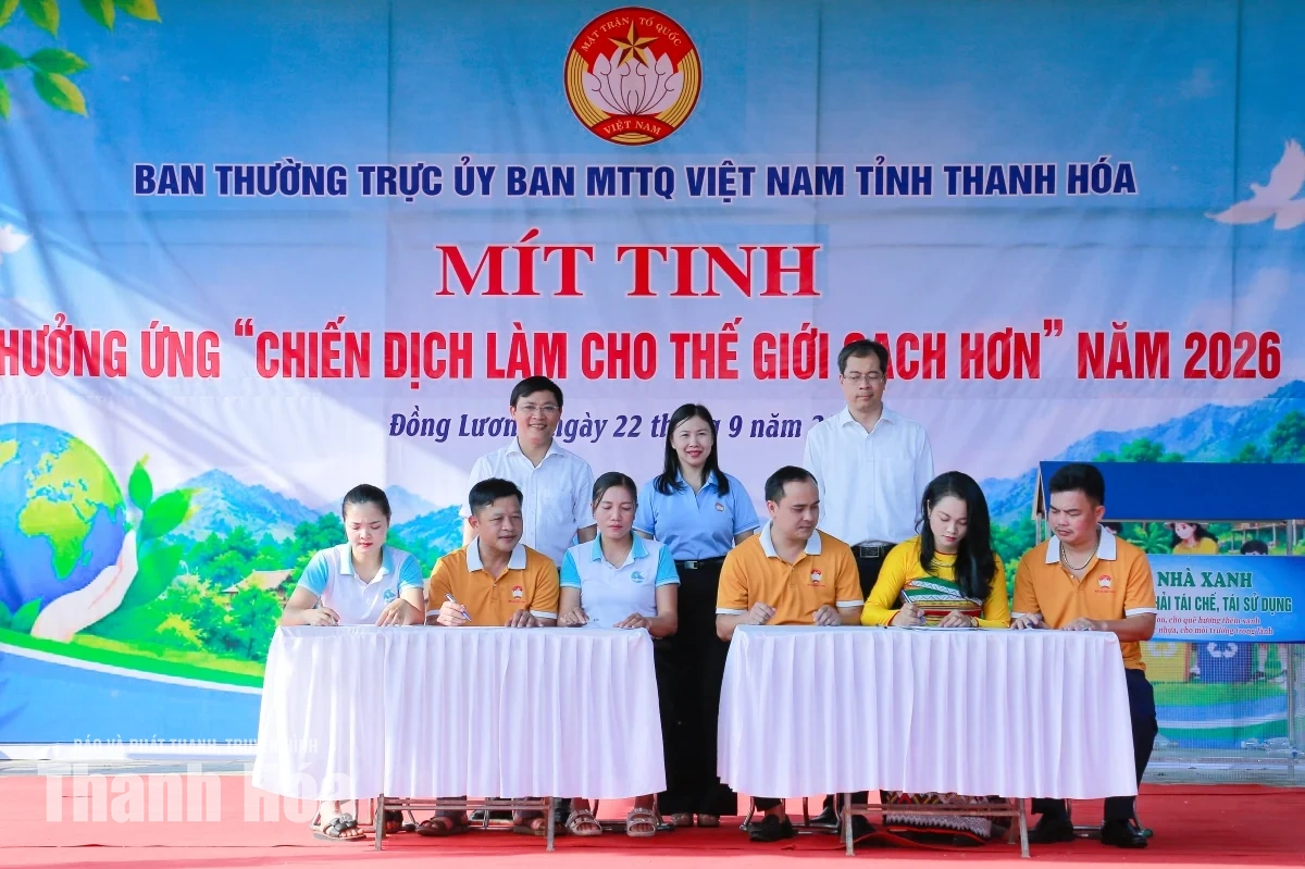 Xã Đồng Lương hưởng ứng “Chiến dịch làm cho thế giới sạch hơn”