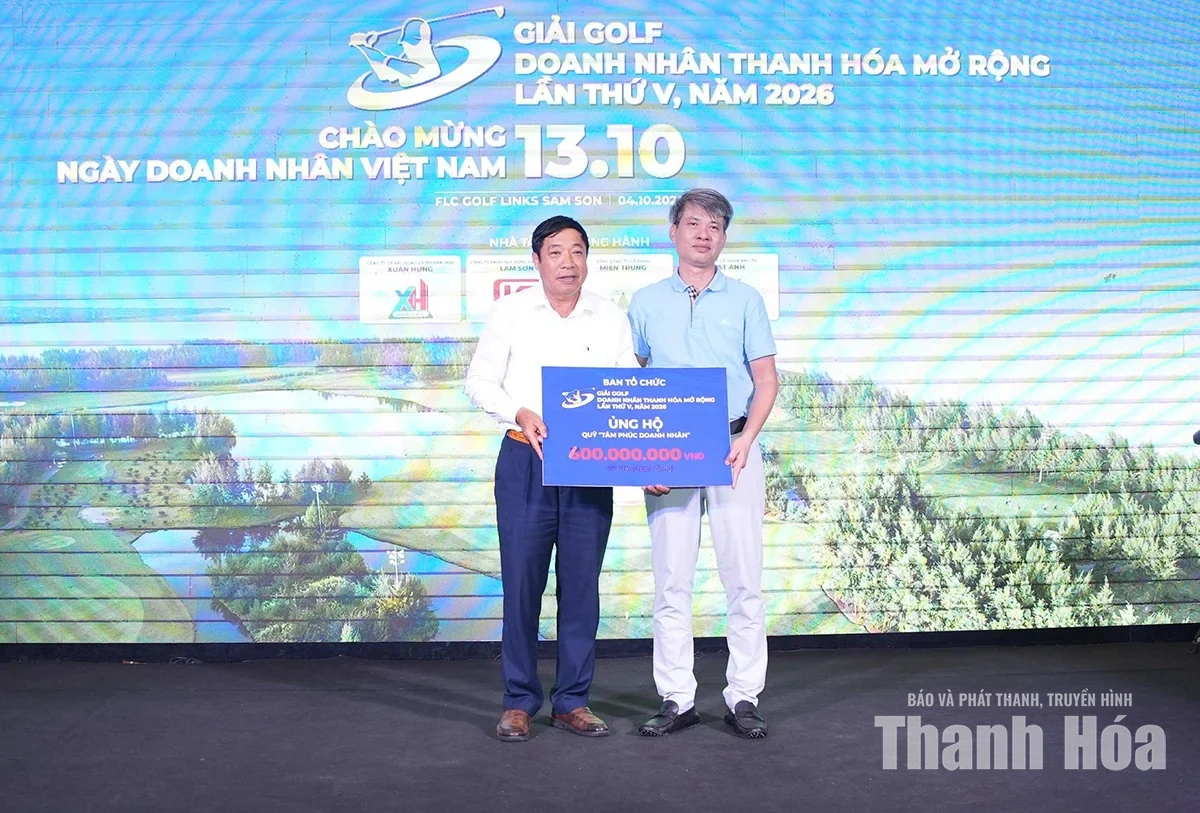 Giải Golf Doanh nhân Thanh Hóa mở rộng quyên góp 600 triệu đồng cho quỹ từ thiện