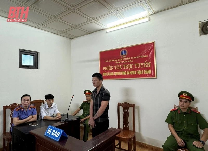 Thạch Thành xét xử trực tuyến 4 vụ án hình sự