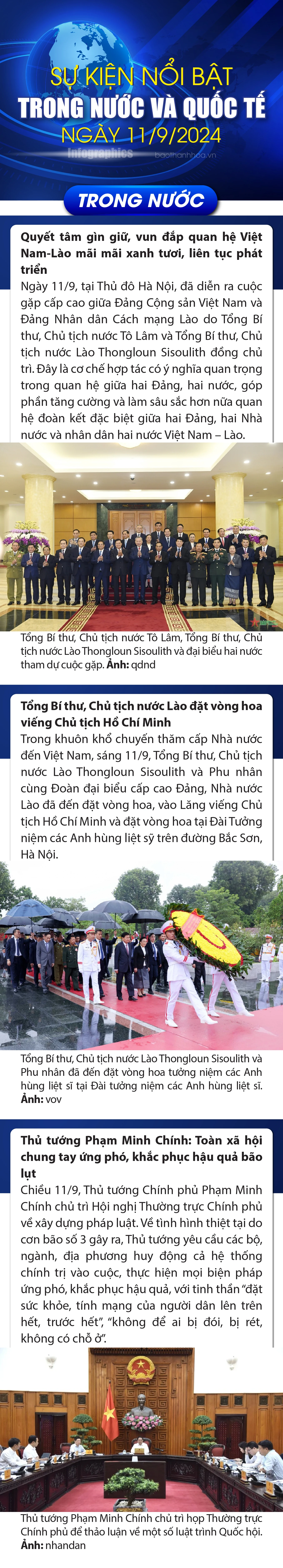 Sự kiện nổi bật trong nước, quốc tế ngày 11/9