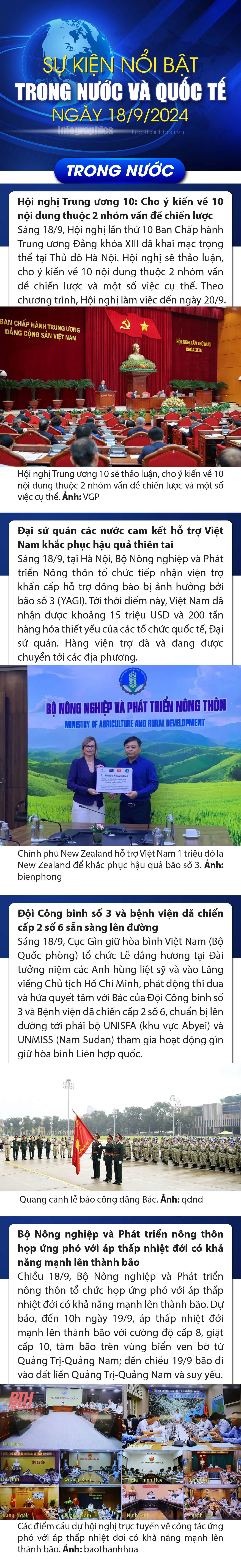 Sự kiện nổi bật trong nước, quốc tế ngày 18/9