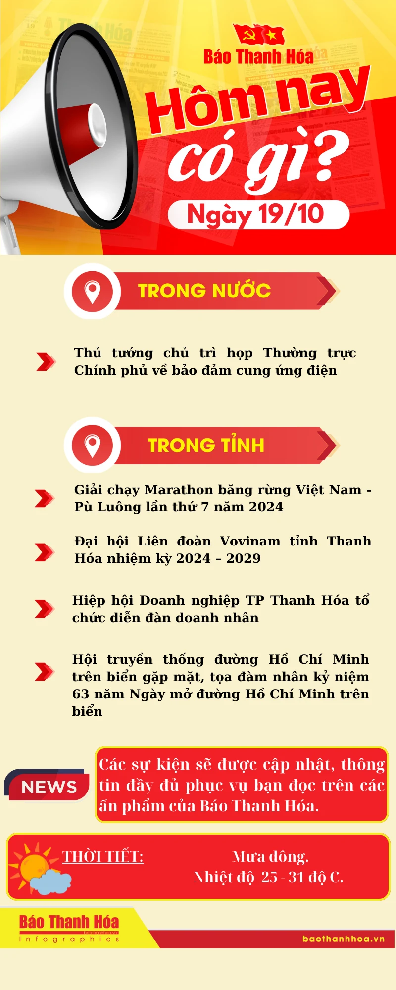 Hôm nay có gì? - Sự kiện nổi bật ngày 19/10/2024