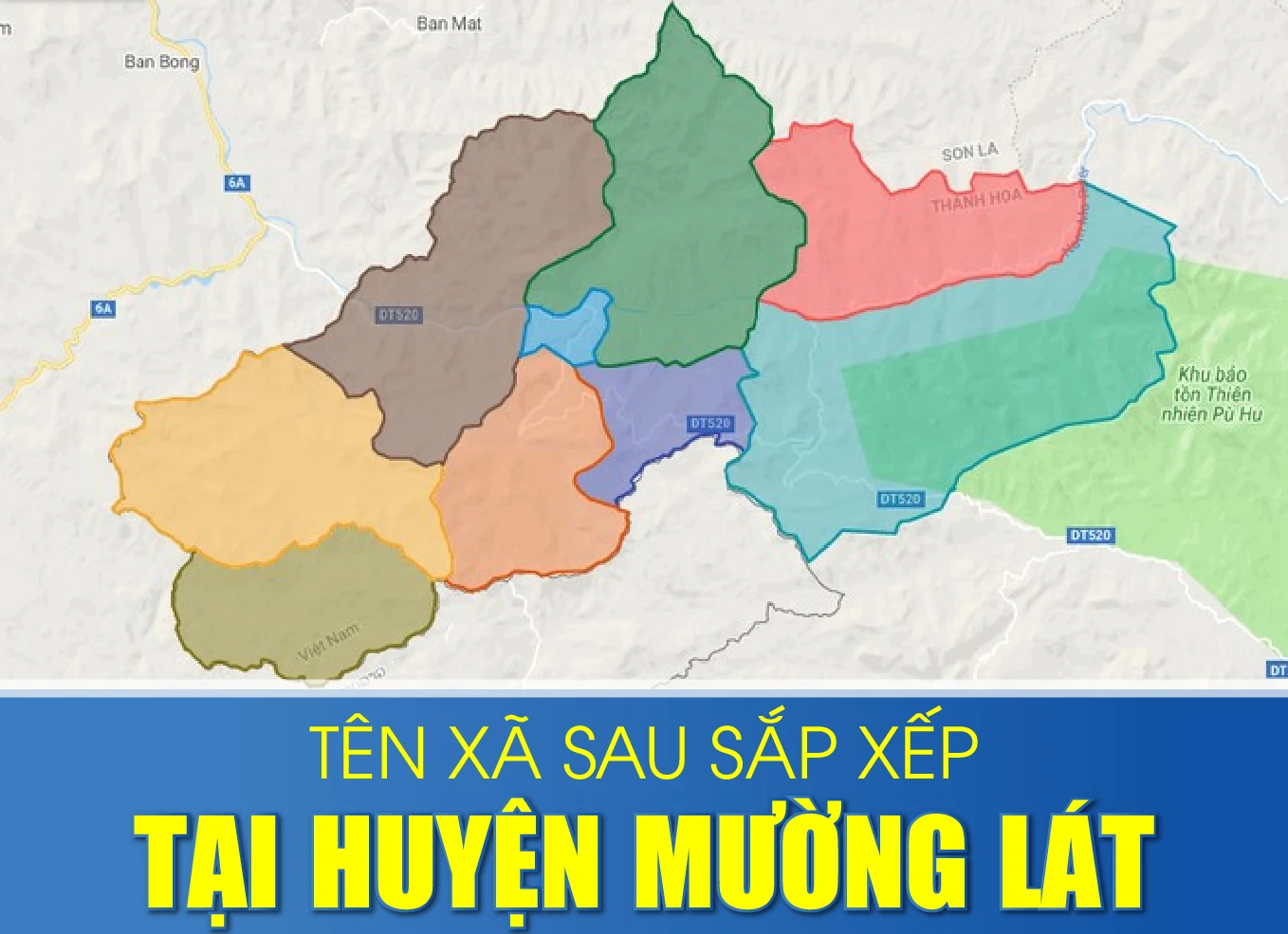 Tên các xã sau sắp xếp tại huyện Mường Lát và Quan Sơn