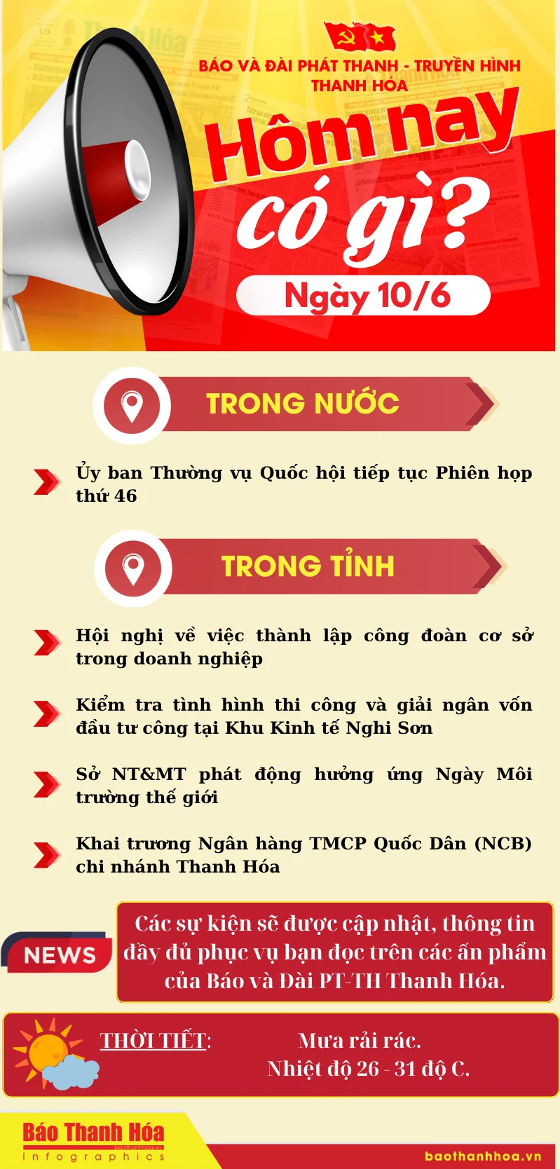Hôm nay có gì? - Sự kiện nổi bật ngày 10/6/2025